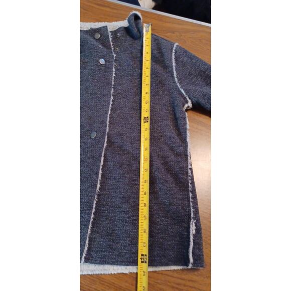 Dylan Womens Jacket Small Gray Faux Fur Lined Long Sleeve Buttons Soft - Picture 9 of 11